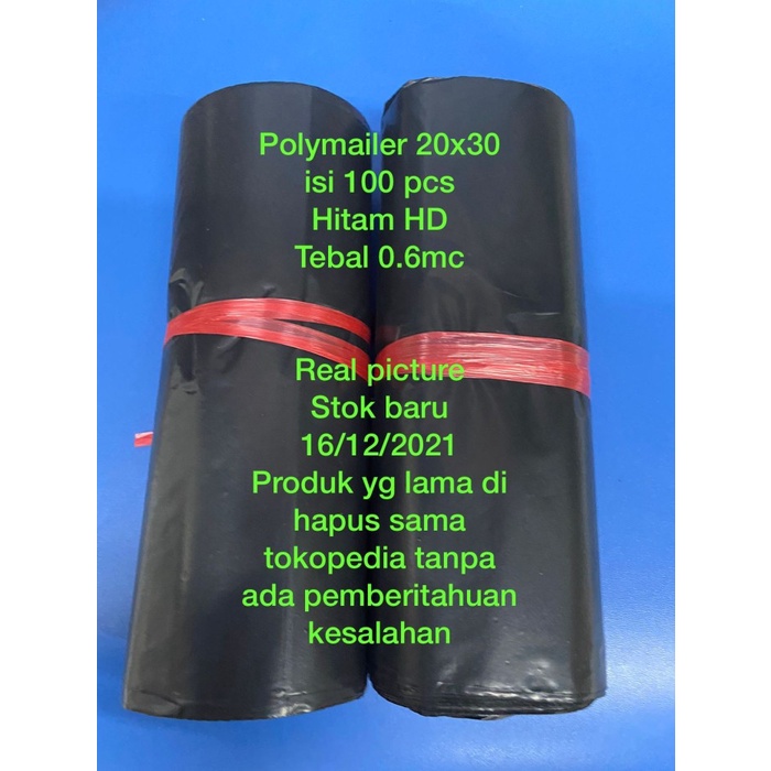 

Murah Polymailer 20X30 Hitam Hd Isi 100 Pcs Terbatas