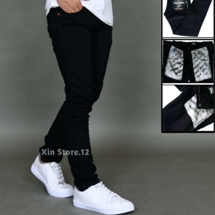 Stok Terbatas Celana Levis Hitam Pria Jeans Original Orlen Denim Panjang Skinny Semi SlimFit Pensil 