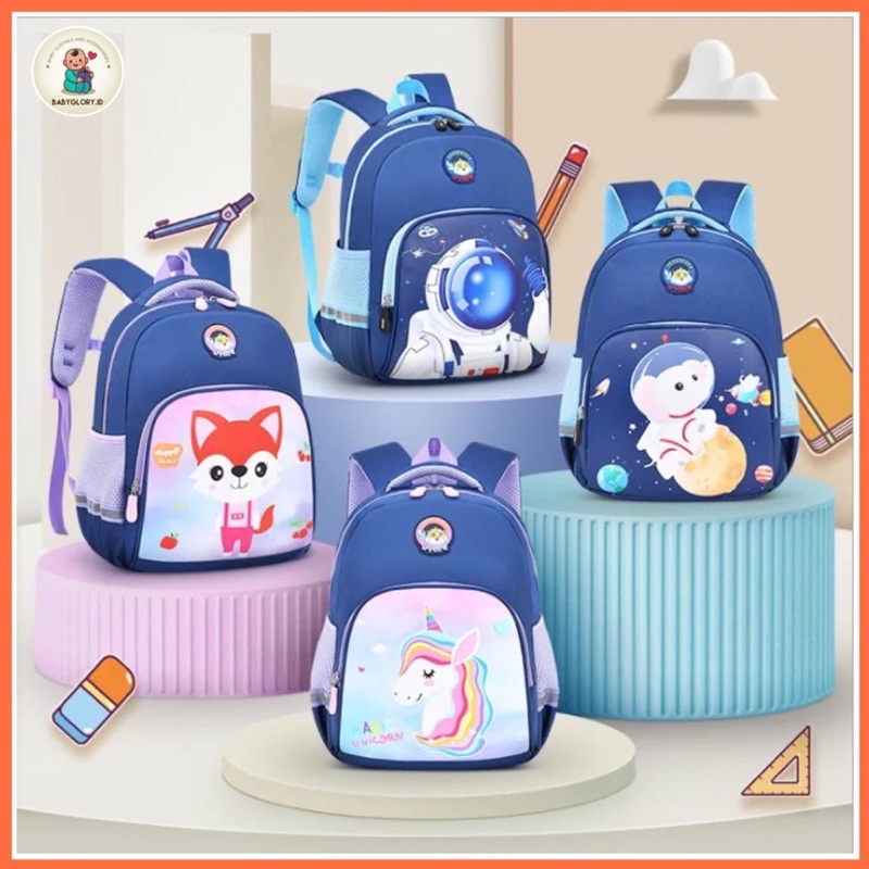 Tas Sekolah Anak Import Premium High Quality Terbaru - Tas Ransel Anak Motif Karakter Lucu -  Tas Ransel Anak Sekolah SD - Tas Anak Karakter Unicorn - Tas Anak Karakter Captain America - Tas Anak Karakter Ironman - Backpack Anak Sekolah Unisex