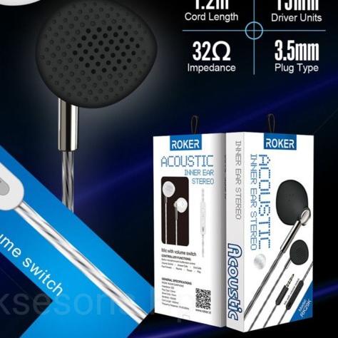 Handfree Roker Acoustic Rk29k/headset Roker/earphone Roker