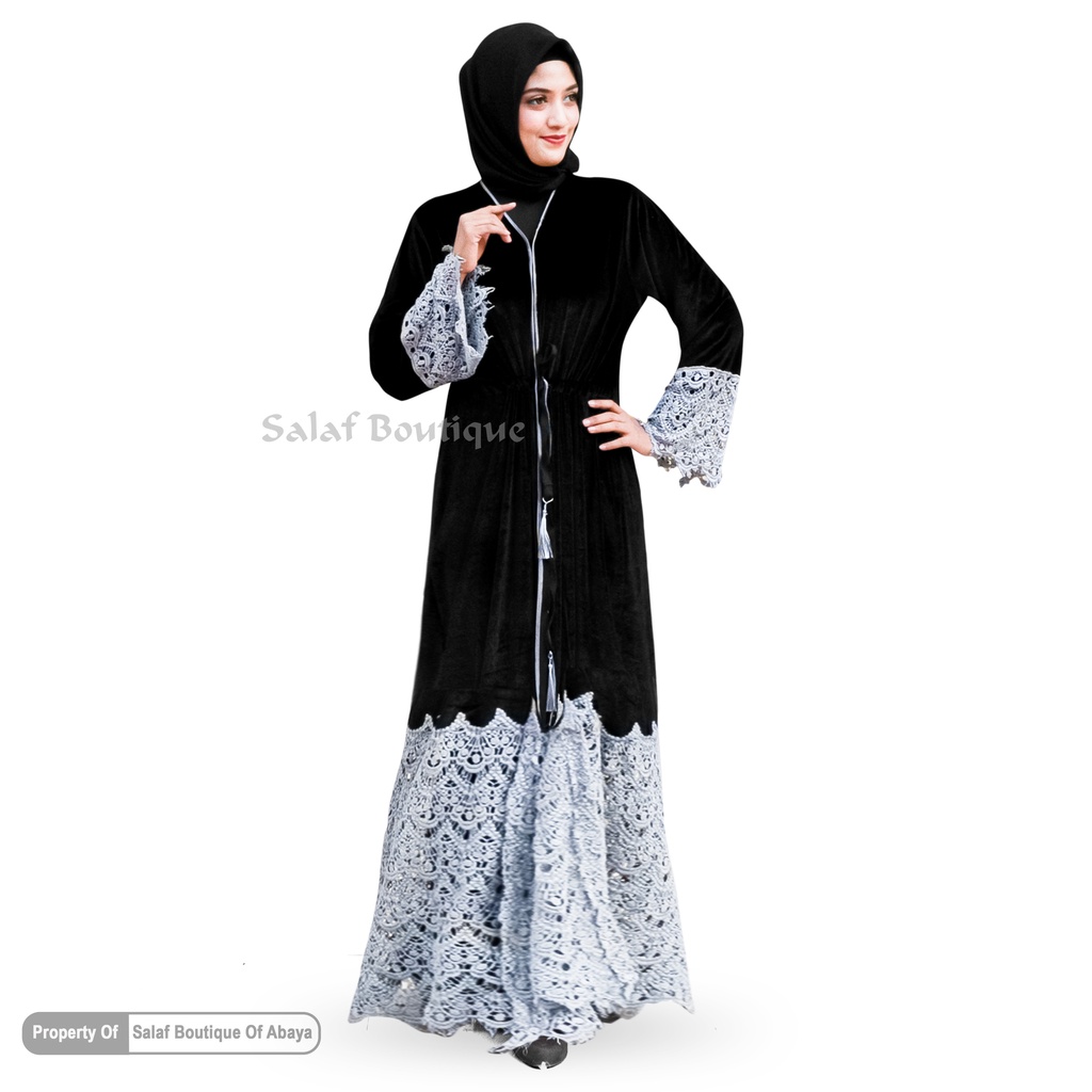 Terbaru Baju Abaya Gamis Hitam Turkey Abaya Bordir Bahan JetBlack Lembut Kwalitas Boutique Arab 2022