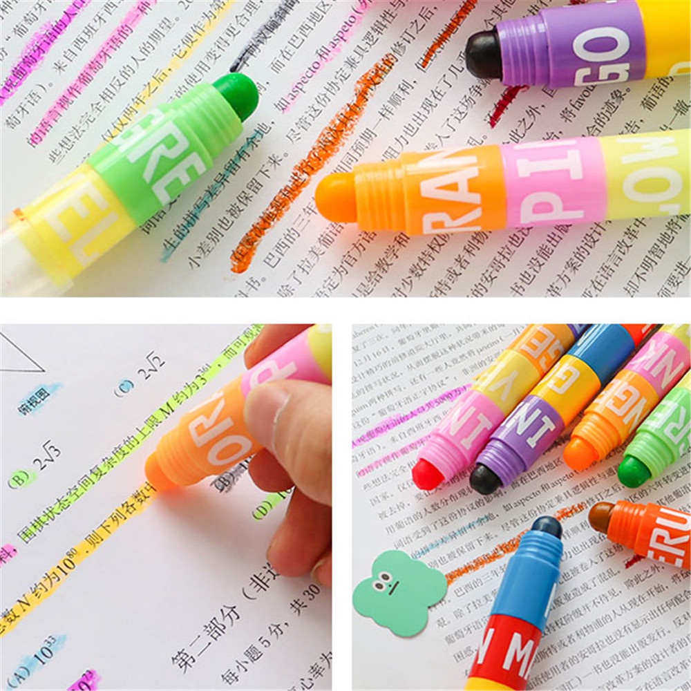 6 In 1 Spidol Highlighter Fluorescent Untuk Pelajar / Kantor