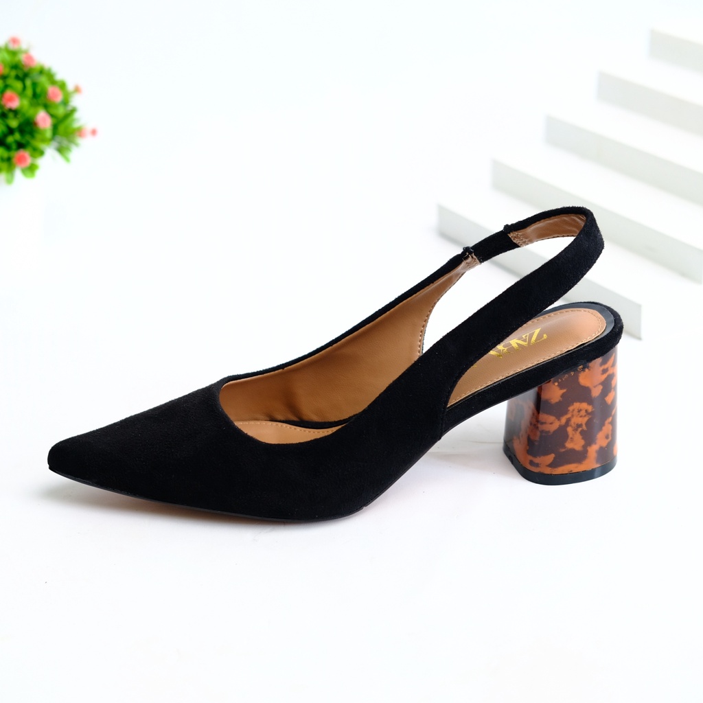 SEPATU KERJA WANITA ZS060 SLINGBACK TORTOISESHELL SHOES PREMIUM IMPORT