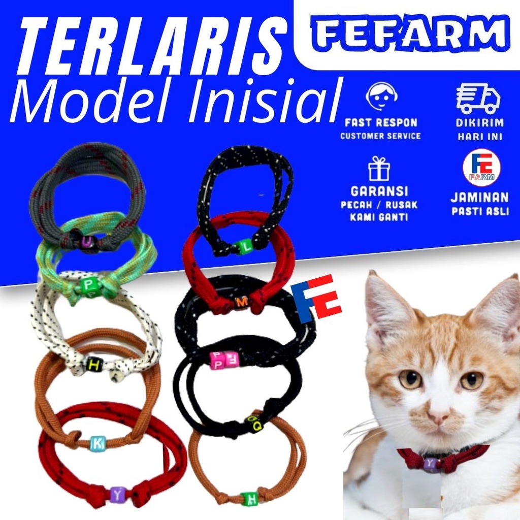 Kalung Kucing Inisial Nama Kalung Kucing Prusik Inisial Nama FEFARM