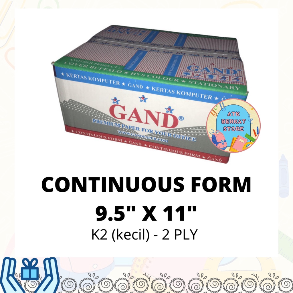 

[1 dus] Kertas Print continous Form paper GAND K2 PLY