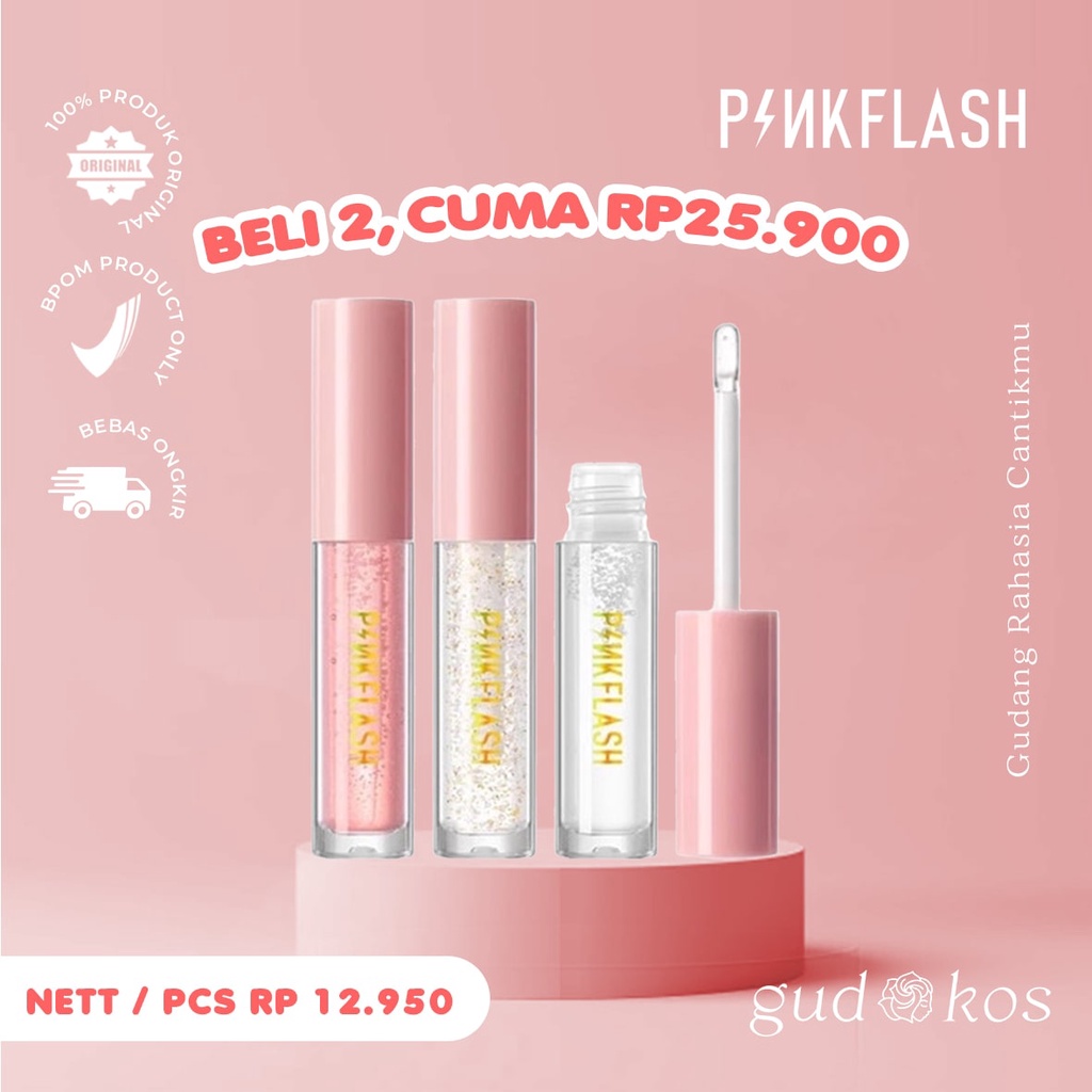 Lip Gloss PinkFlash #OhMyGloss – Lasting Glossy &amp; Melembapkan Bibir