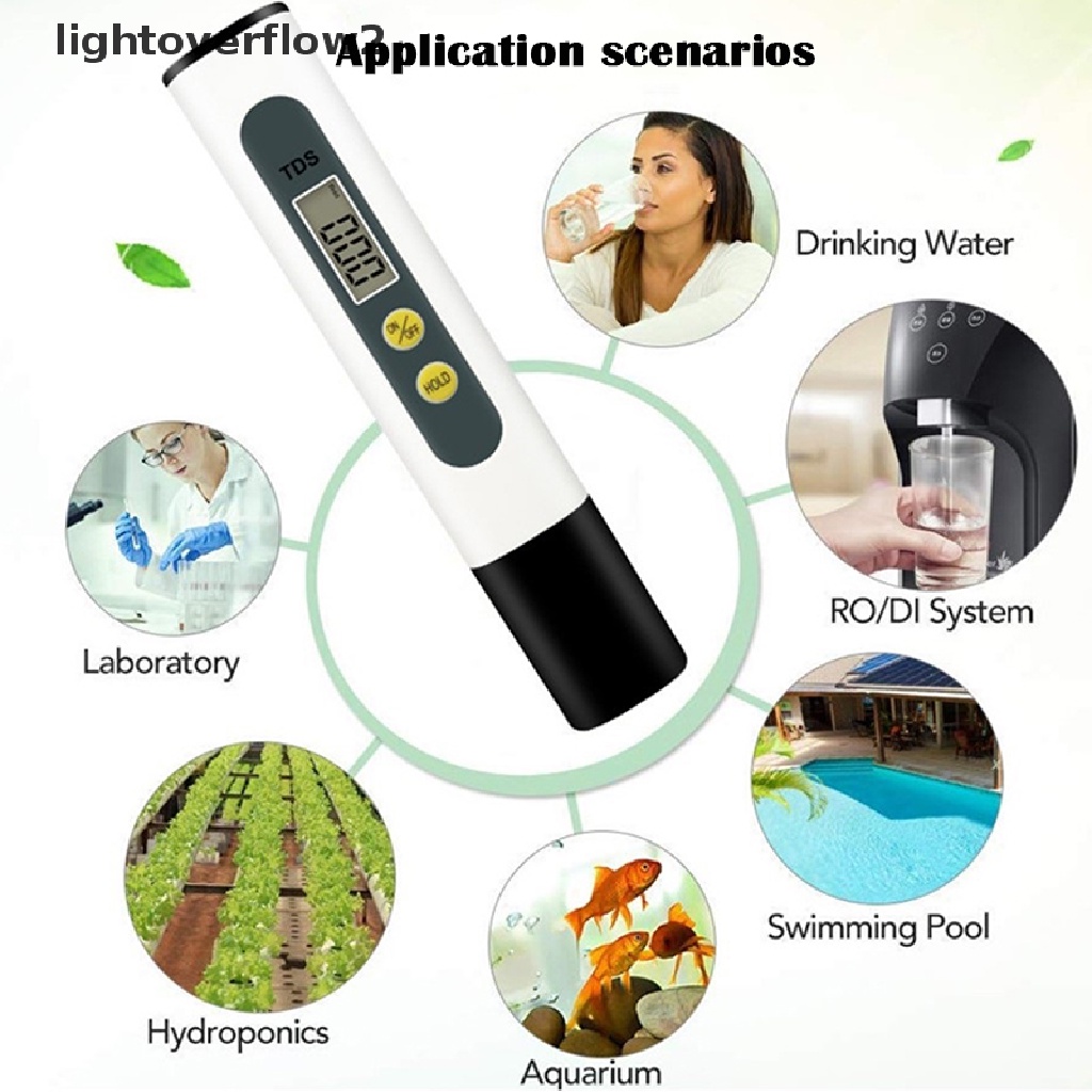 (lightoverflow2) Pena Tester PH Meter 0.01 Tds Ec Untuk Mengukur Kualitas Air Digital Dengan PH 0-14