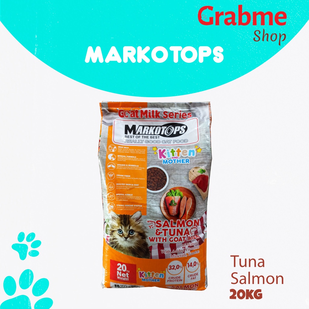 Makanan kucing kering Markotops 20kg adult Dry food ( GRAB GOSEND )