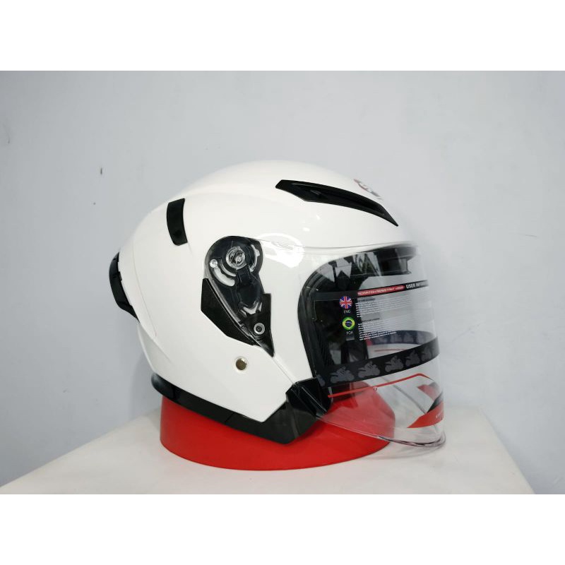 Helm Scott GP Tech Solid White Original 100% ( Ogkir Termurah 2kg )