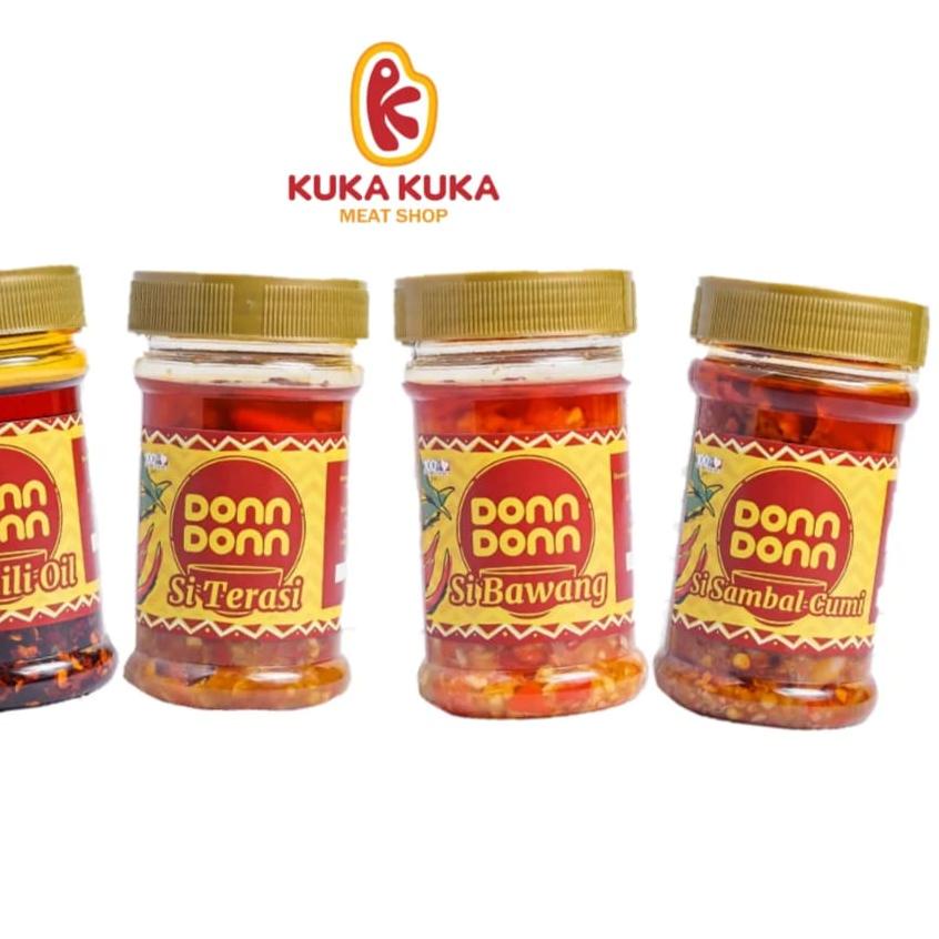 

✨Mall✨ DON DON - Sambel Chili Oil / Sambal Bawang / Terasi / Cumi - HALAL PIRT 100 ML serbuuu !