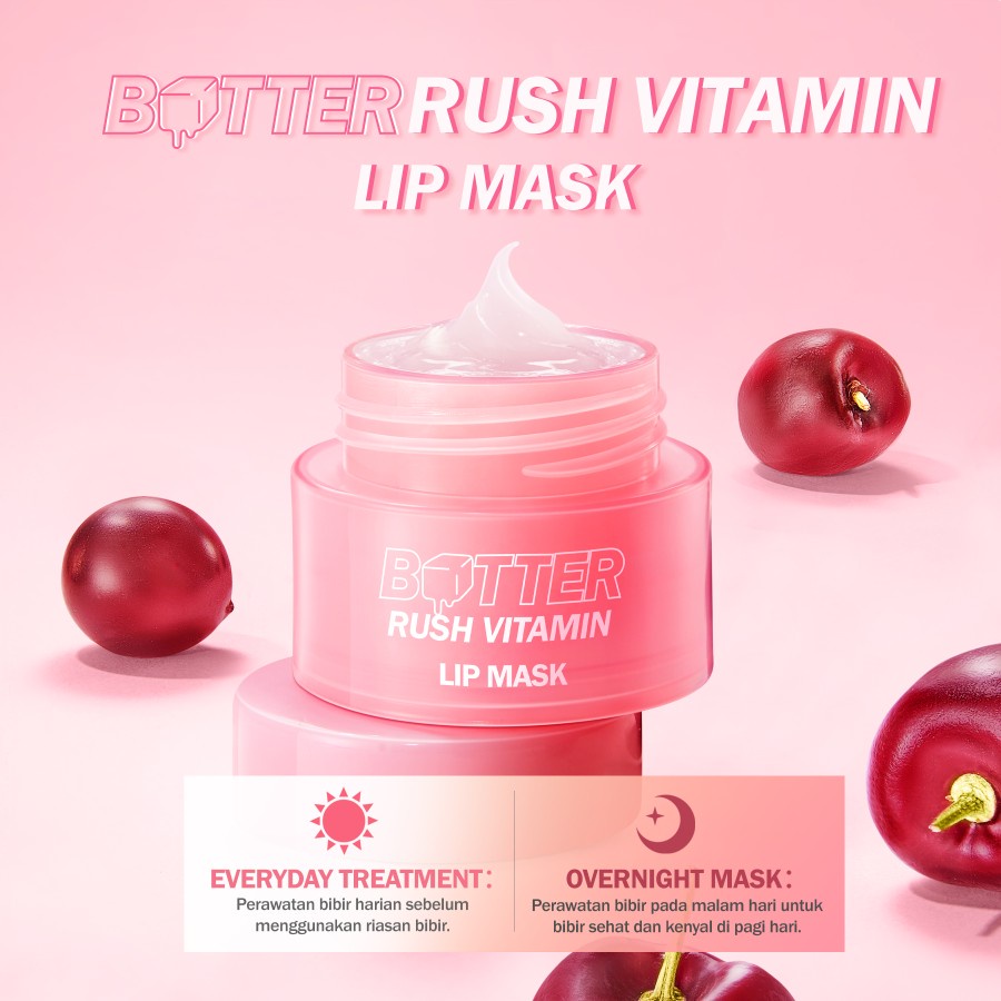 BNB barenbliss Butter Rush Vitamin Lip mask Moisturizing Lip Balm「Masker Bibir Cerah」