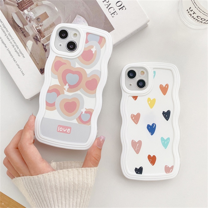 Soft Case Silikon TPU Transparan Motif Bunga Warna Permen Untuk Compatible for iPhone 14 13 12 11 Pro Max X XR Xs Max 7 8 Plus Fashion Candy Color Casing Anti-Drop Soft TPU Silicone Angel Eye Transparent Phone Case Lens Protective Case Cover