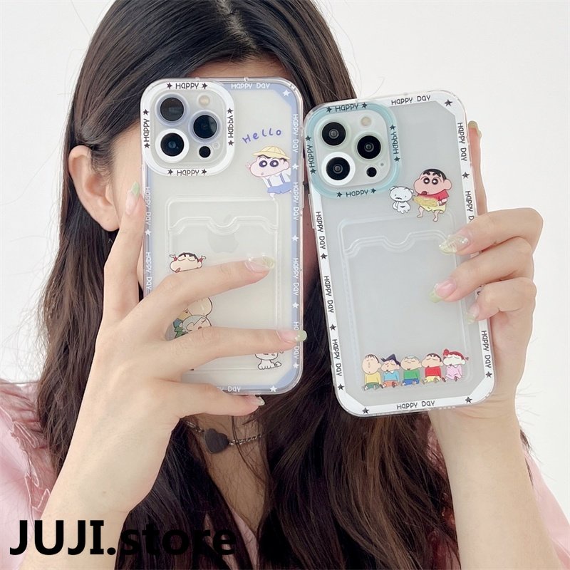 Soft Case TPU Motif Crayon shin-shin Angel eyes Untuk IPhone 14 13 11 Pro Max 8 7 Plus X XS XR