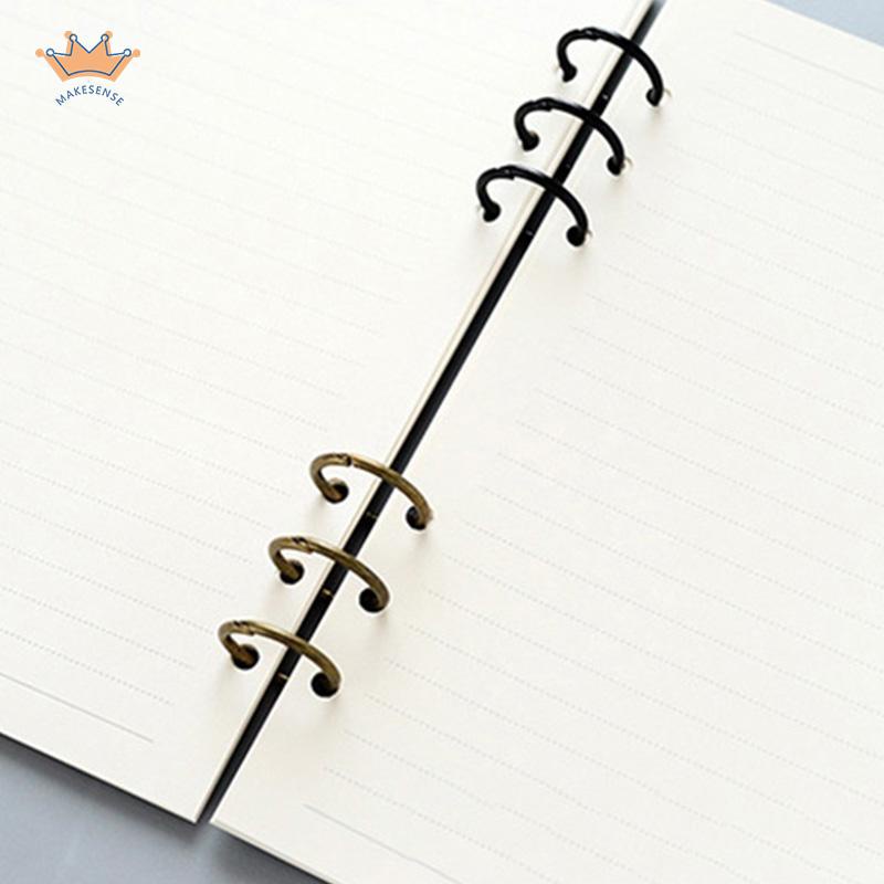 

3-hole Metal Clip Movable Open Desk Calendar Book Rings Loose-leaf Binder MK