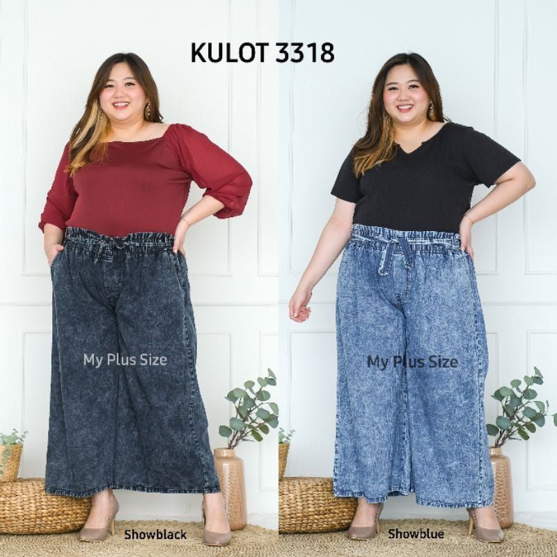 kulot jumbo celana panjang wanita denim boyfriend