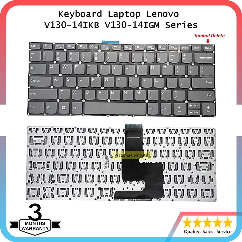 Keyboard Laptop Lenovo V330-14IGM V330-14IKB V330-14ISK Series Tombol Delete