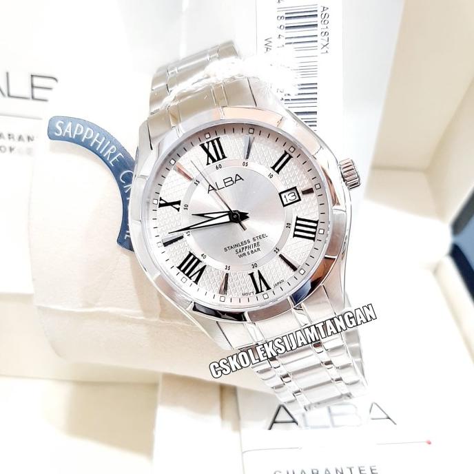 Jam Tangan Pria Alba As9187X1 As9187 Sapphire Silver Original Garansi Tokolembar