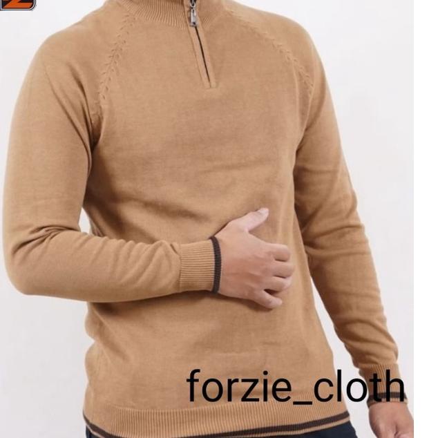 Murah Banget Forzie Switer Rajut Turtleneck Pria Lengan Panjang Turtle Neck Korean Style Cotton Lehe