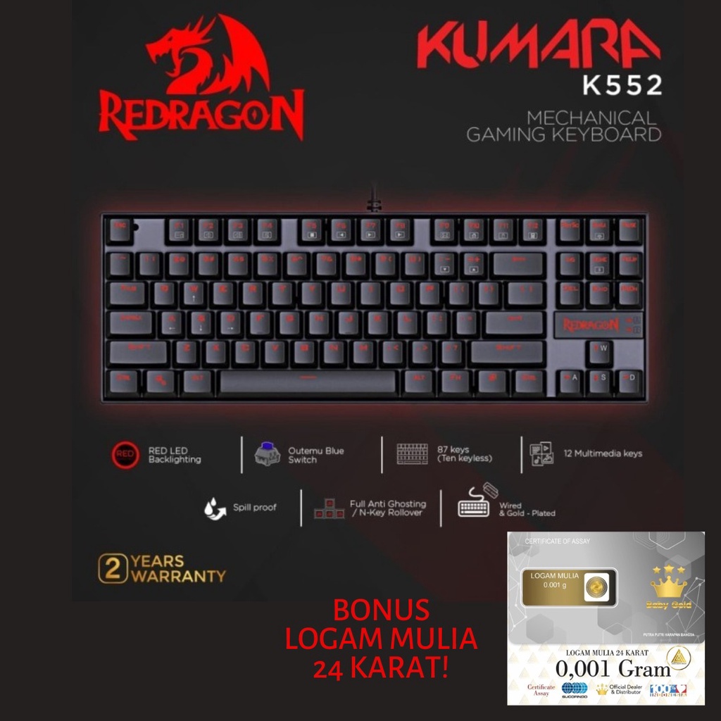 Keyboard Redragon Gaming Keyboard Mechanical KUMARA - K552