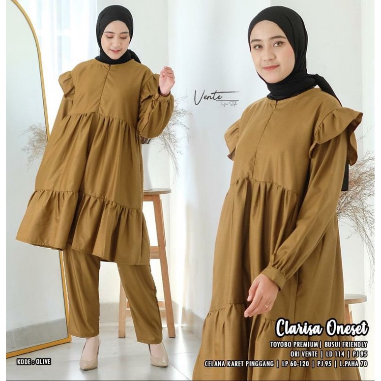 CLARISA SET / SETELAN BAJU CELANA PREMIUM TOYOBO