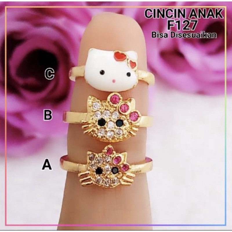 Cincin xuping cincin anak hello kitty F127 lapis emas gold