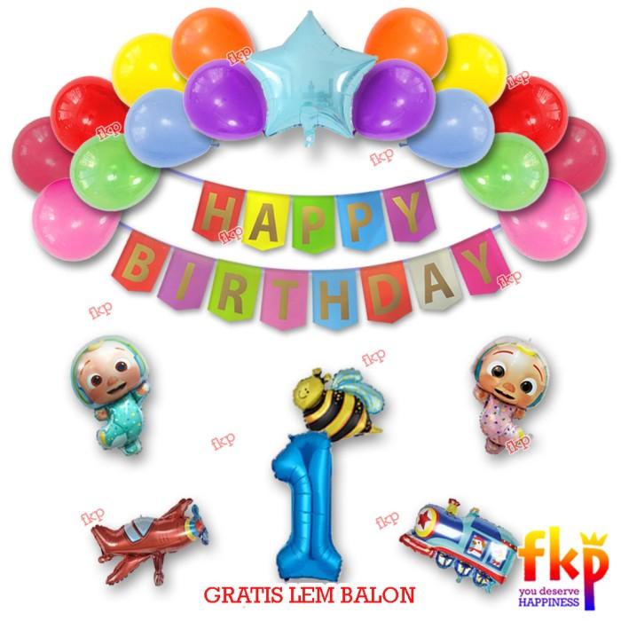 Backdrop Paket Dekorasi Ulang Tahun Cocomelon Lucu / Boy / Girl / Cewe / Cowo
