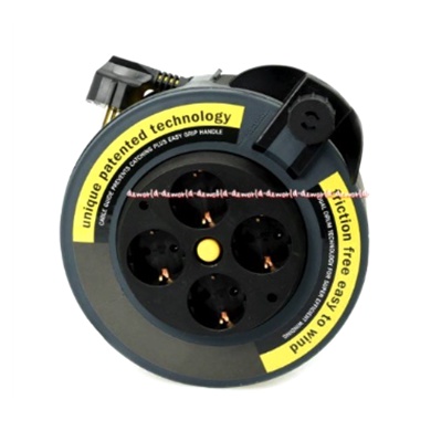 Gao Kabel 4 Soket Cabel Roll 10meter Tempat Colokan Terminal Listrik Warna Kuning 10m Kabel Gulung Kuning 4 Lubang 10 Meter