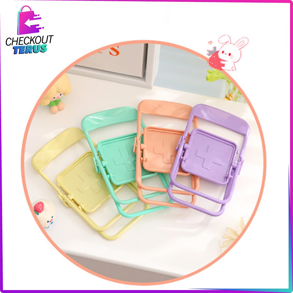 CT C728 Stand Holder Bentuk Kursi Warna Macaron Dudukan Multifungsi Tatakan Handphone Untuk Dekorasi Meja