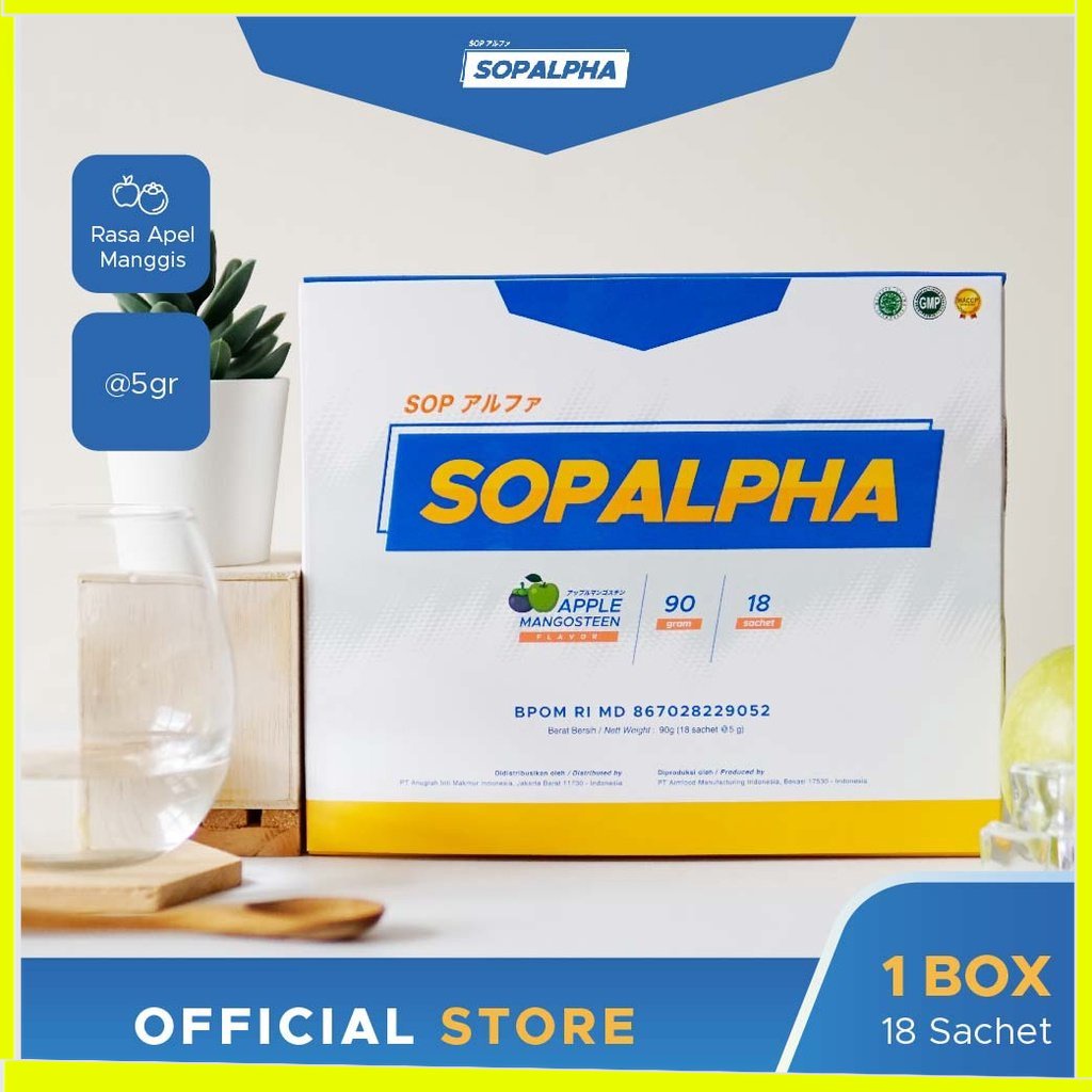SOPALPHA - Rasa Apel Manggis Isi 18 sachet @5gr BPOM HALAL OFFICIAL STORE DARENSGOWN MAKASSAR