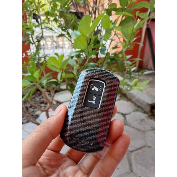 Cover Sarung Remote Motor / Kunci Smart Key Honda Scoopy 2022 Vario 150 Motif Karbon