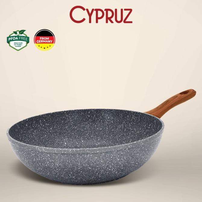 Discount Cypruz Grey Marble Fry Wok / Wajan Penggorengan Anti Lengket /PERALATAN MASAK SET/PANCI PRE