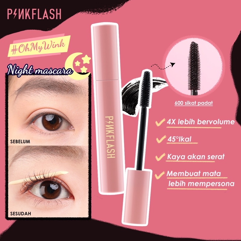 [BISA COD] PINKFLASH Maskara Day &amp; Night - Pinkflash Lengthening and Volume Waterproof Mascara