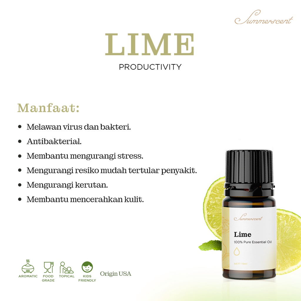 Essential Oil Lime Summerscent Diffuser Aromatherapy