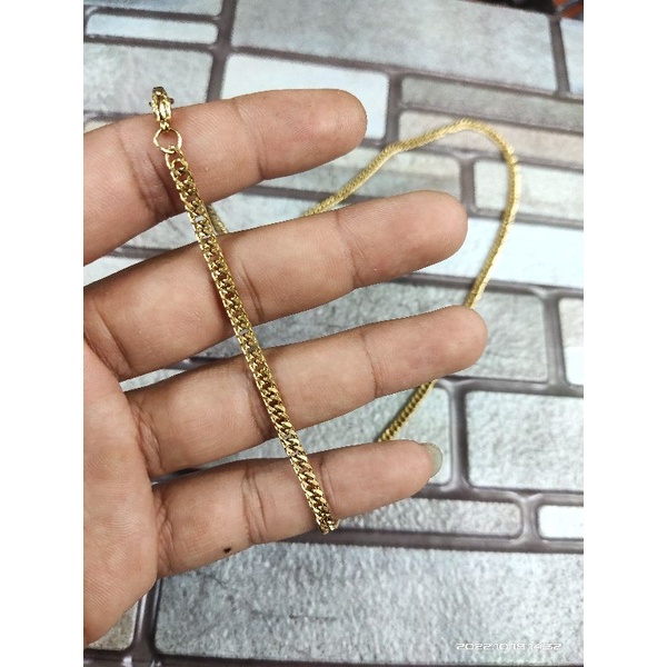 Termurah!!!! Kalung titanium / stainless motif rantai warna gold tidak karat panjang 50cm