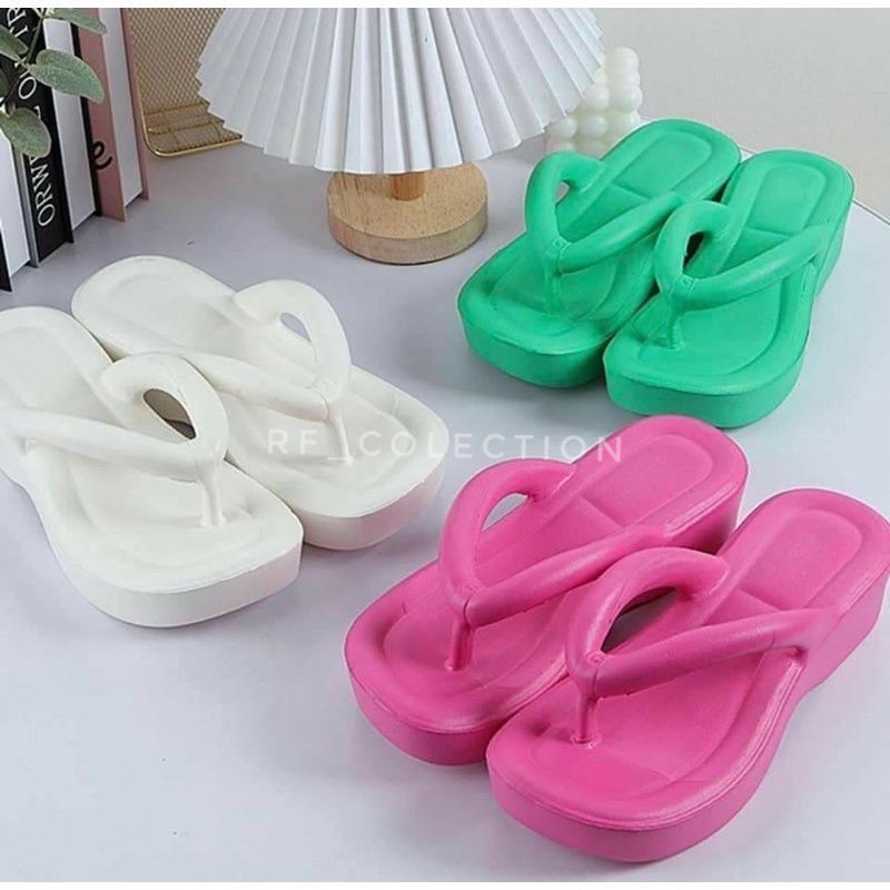 Sandal Wedges Wanita Viral Sandal Jelly WEDGES EVA Sandal Bangkok Jepit Sandal Fuji Terbaru