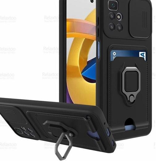 Murah Banget Case Poco M4 Pro 4G Card Slot Slide Camera Ringstand