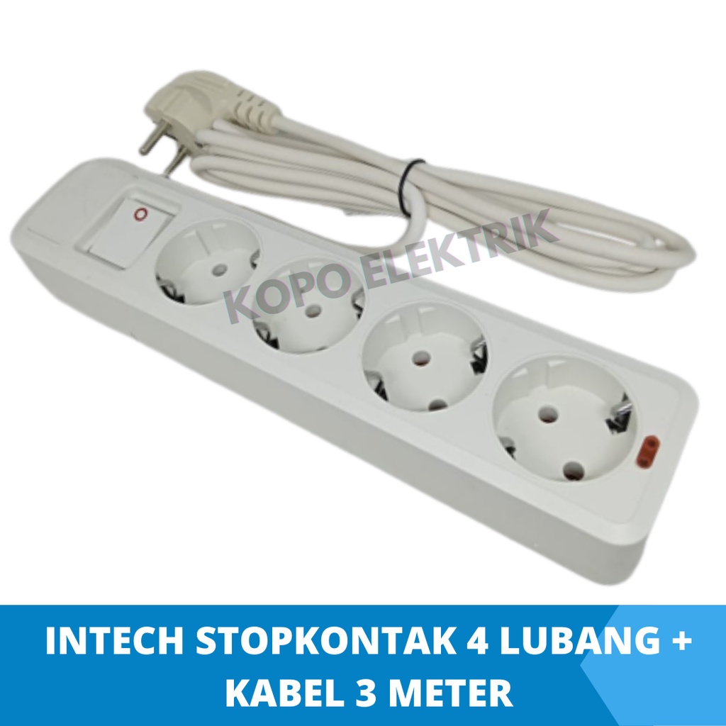 Intech Stopkontak 4 Lubang + Kabel 3 Meter