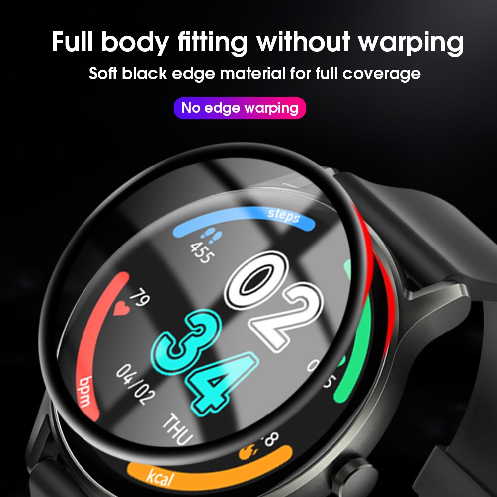 Film Pelindung Layar Smartwatch Anti Gores Full Curved HD Bahan PMMA Fiber Untuk Huami Amazfit GTR 4 / GTS 4
