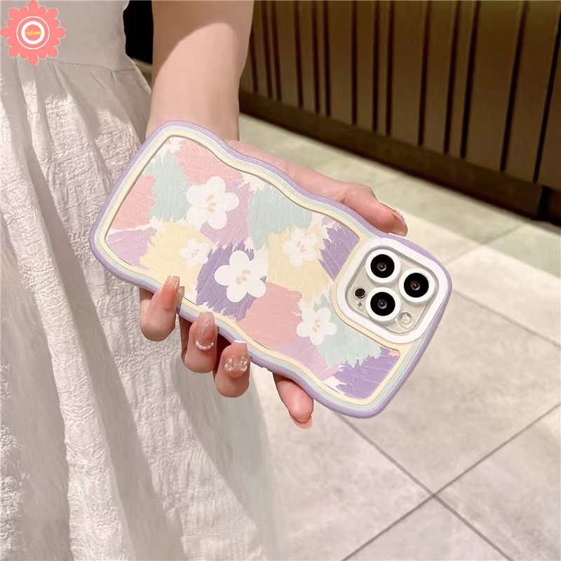 Casing Soft Case TPU Motif Lukisan Cat Minyak Bunga Untuk IPhone 11 / 14 / 12 / 13 Pro MAX / 7 / 8 + / XR / 6 / 6s / 14 + / X / XS MAX / SE 2020