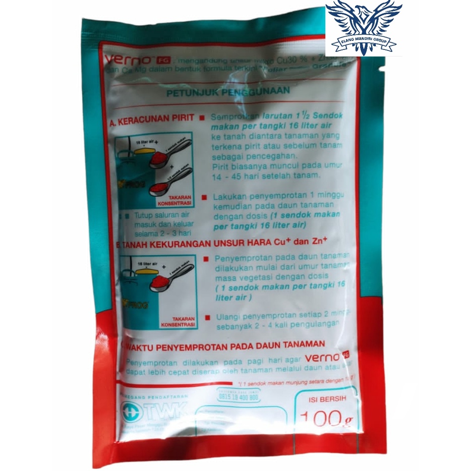 Pupuk Mikro Verno FG 100 gram - Verno FG Cu30 + Zn30