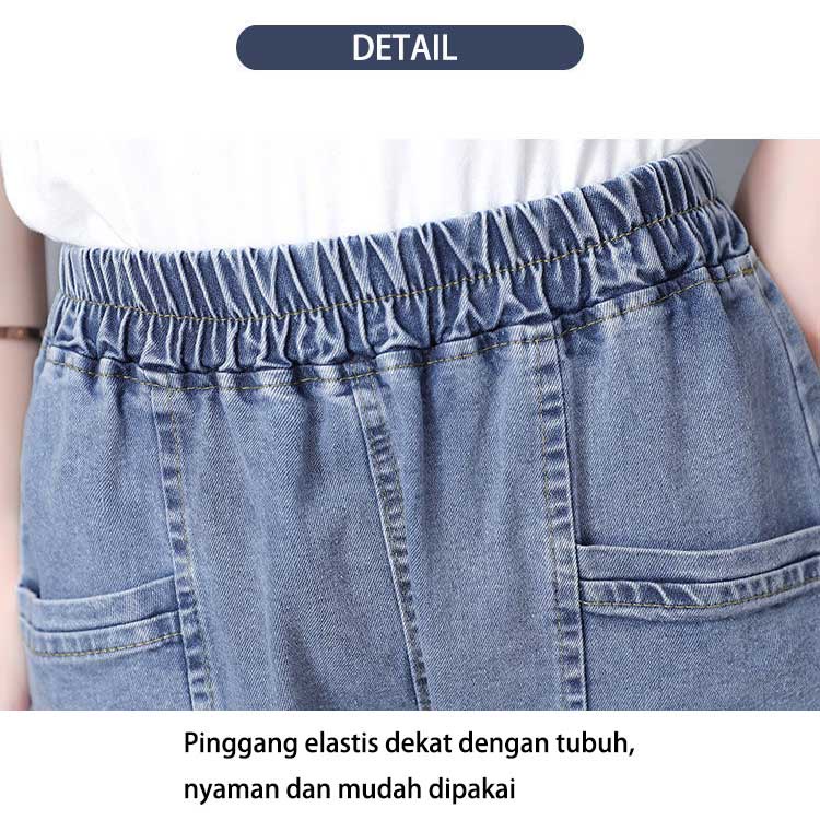 Celana Jeans Wanita High Waist Model Gantung Santai | OUTFIT REMAJA OOTD KEKINIAN