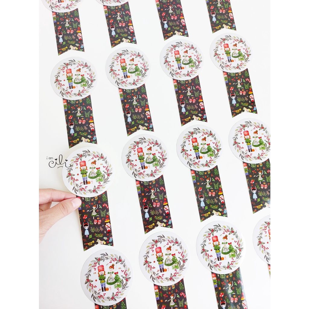 

(SC050/SC051) stiker natal merry christmas PENARI CANTIK untuk toples