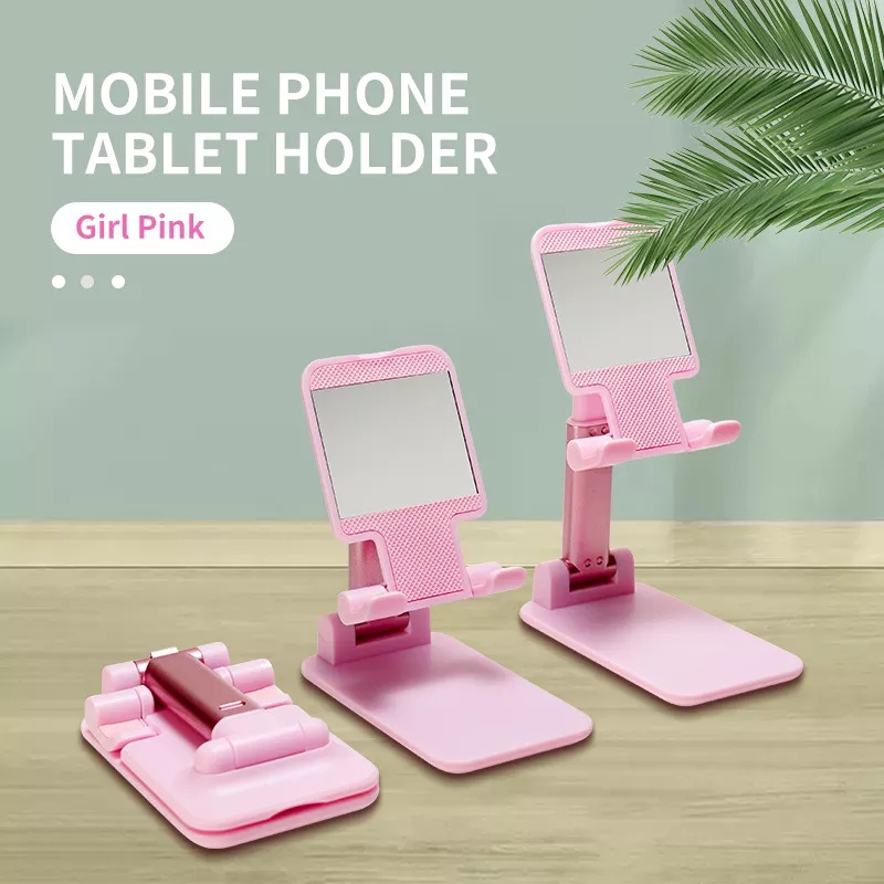 folding desktop stand tablet ipad holder handphone meja universal dudukan hp untuk nonton vidio call zoom meting