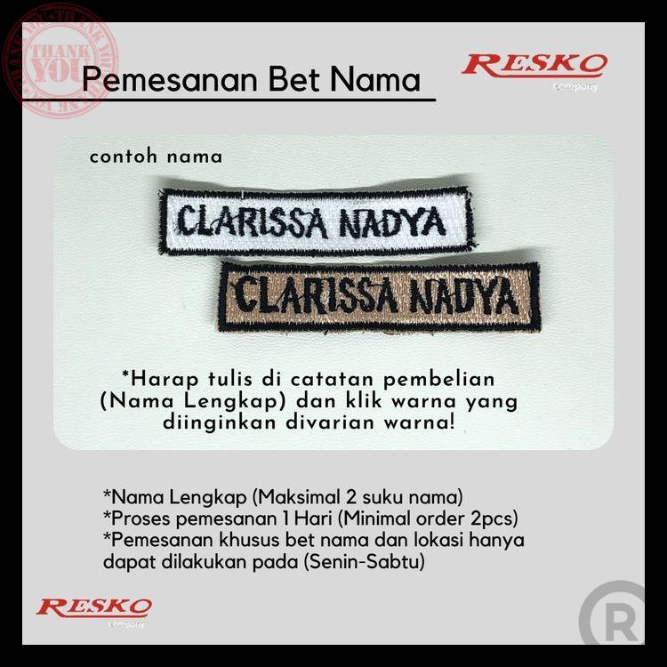 Bet Bordir Nama (Seragam Sekolah Dan Pramuka) Terbaru Bordir Nama Bordir Nama Custom