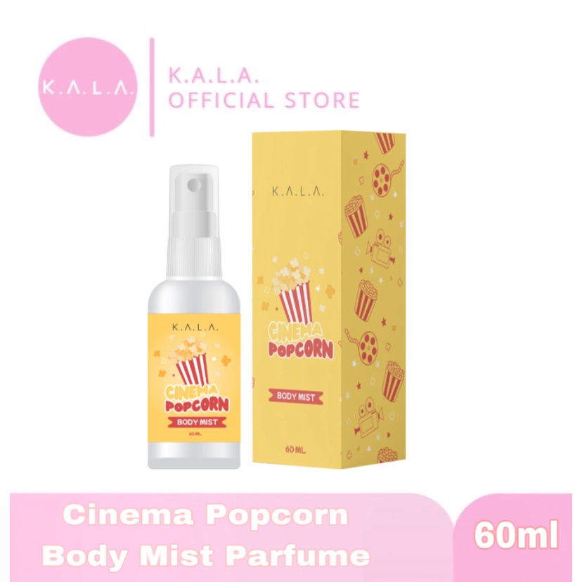 KALA Body Mist Parfum Spray 60ml Parfume Tahan Lama Cinema Popcorn Caramel BPOM