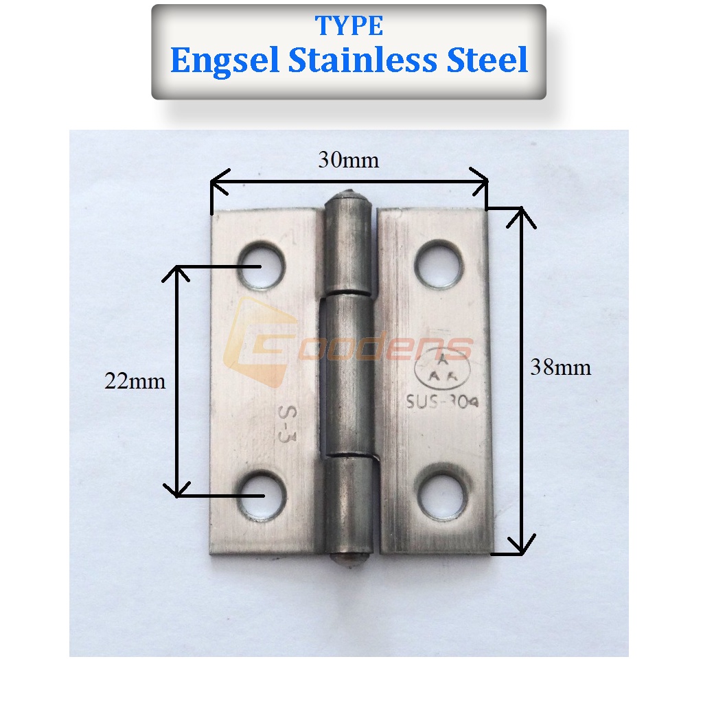 Samiafdol_ Engsel Kupu-Kupu 1,5 Inch Engsel Jendela Engsel Pintu Stainless Steel