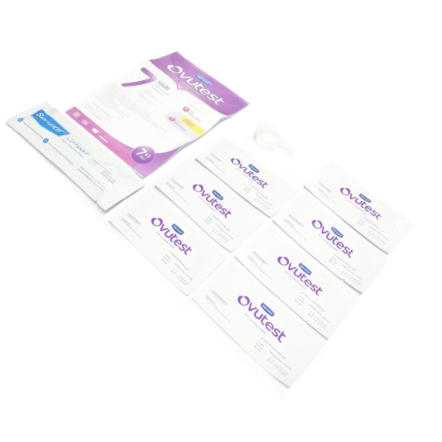 Ovutest Sensitif Strip Uji Ovulasi / Mendeteksi Masa Subur Ovutest Seven Days Plan Free 1pcs Sensitif Compact