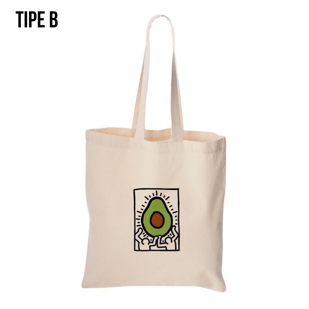 Tote Bag Canvas ALPUKAT / Tas Nudie Canvas / Tote Bag Kanvas TIPE B