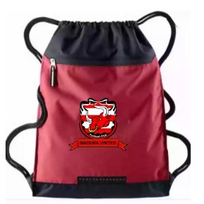 Tas Serut pria string bag polos selempang olahraga bahan Taslan waterproof | Tas Pria Ransel Serut Klub Bola Madura United