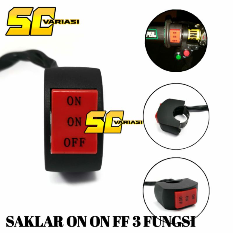 Saklar 3 Tombol On On Off Stang Motor